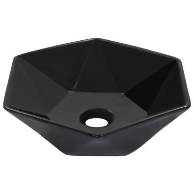 VidaXL Wastafel 41x36,5x12 cm keramiek zwart VidaXL Wastafel 41x36,5x12 cm keramiek zwart