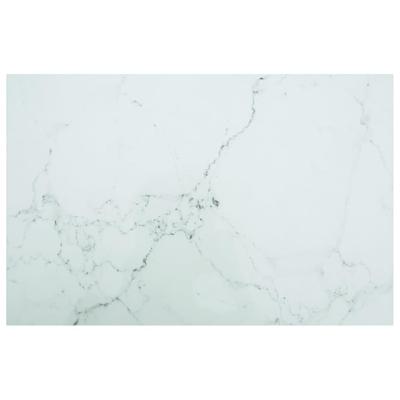VidaXL Tafelblad 120x62 cm 8 mm gehard glas met marmeren design wit