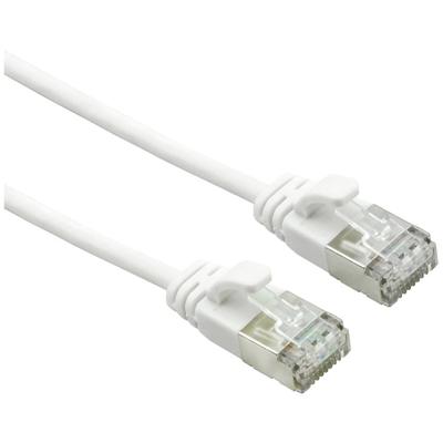 ROLINE U/FTP DataCenter Kabel Cat.7, LSOH, met RJ45 connectoren (500 MHz / Class EA), extra dun, wit, 0,5 m