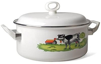 Braadpan stoofpan met deksel Ø 24cm gegoten aluminium geglazuurd geschikt voor alle warmtebronnen 4,6 L