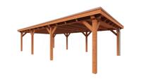 Trendhout Overkapping Toscane 940x545 cm- Plat dak- Onbehandeld lariks Douglas hout- Trendhout - thumbnail