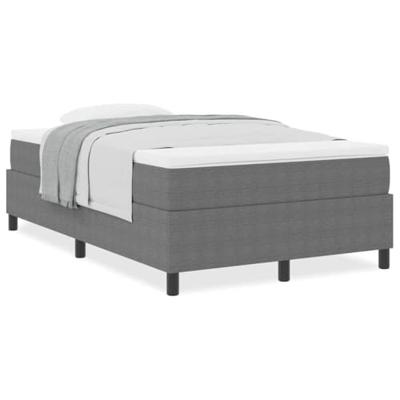 Boxspring bed Lichtgrijs en wit. 203 x 120 x 60 cm