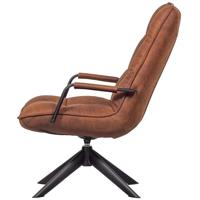 WOOOD Draaifauteuil 'Jouke' Met armleuning, PU, kleur Cognac - thumbnail