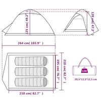 VidaXL Koepeltent 3-persoons waterdicht groen - thumbnail