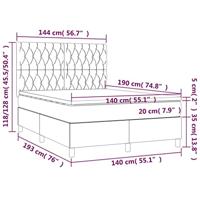 Boxspring met matras stof blauw 140x190 cm - thumbnail