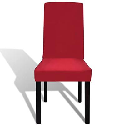 VidaXL Stoelhoezen 4 st stretch recht bordeaux VidaXL Stoelhoezen 4 st stretch recht bordeaux