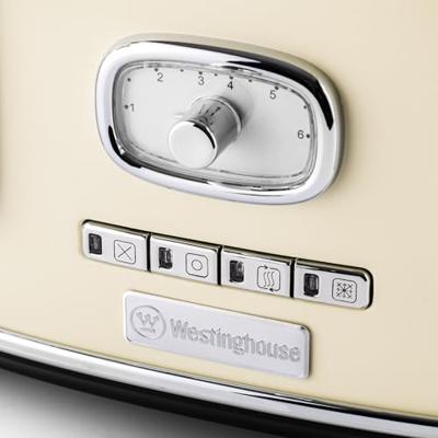 Westinghouse Retro Broodrooster - 4 Sleuven Broodrooster - Wit Westinghouse Retro Broodrooster - 4 Sleuven Broodrooster - Wit