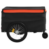 Fietstrailer 45 kg ijzer zwart en oranje - thumbnail