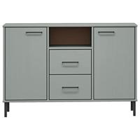 Dressoir met metalen poten OSLO 113x40x77 cm grenenhout grijs - thumbnail