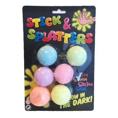 Johntoy Sticky stretch ballen glow in the dark, 6st
