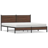 Bedframe zonder matras metaal bruin eikenkleurig 160x200 cm - thumbnail