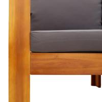 4-delige Loungeset met kussens massief acaciahout - thumbnail