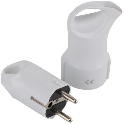 Stekker Set met Schuko en Contrastekker - Wit. 3680W. 16A. Randaarde - Aigi Hembri