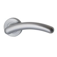 Hardbrass Deurkruk Milano op rozet - mat chroom - thumbnail