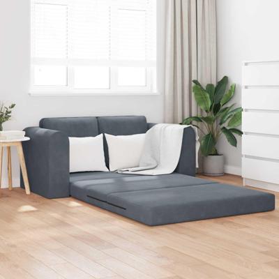 Vouwsofa Bed Donkergrijs 148 x 71 x 83 cm Fluweel