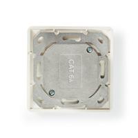 Netwerkwandcontactdoos | Cat 6a | 2x RJ45 female - Vlakke montage | Ivoor - thumbnail