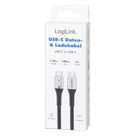 LogiLink CU0423 USB-C-kabel USB 2.0 USB-C stekker 1.50 m Zwart Met LED, Stekker past op beide manieren - thumbnail