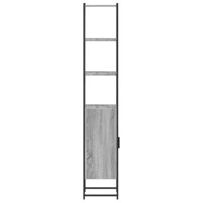 Badkamerkast 33x33x185,5 cm bewerkt hout grijs sonoma eiken