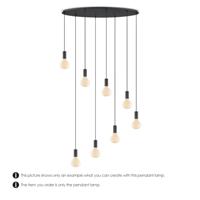 Metaal kroonluchter - Industrie hanglamp - Zwart - Met 8 pcs lampvoeten - Ontworpen voor Eetkamer en Slaapkamer - 100 x 30 x 117.5cm - set met E27 Lamphouder - voor Lampenkap met Doorsnede max 15cm - Gloeilamp Niet Inbegrepen - thumbnail