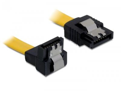 Delock 82806 SATA 6 Gb/s Kabel recht naar beneden haaks 30cm geel
