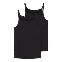 Name it 2-pak meisjes hemdjes - Spaghetti bandjes - Kinder basic katoenen onderhemd - 116 - Zwart - Top - Singlet - 116 - thumbnail