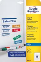 Avery Zweckform magneetetiketten, ft 78 x 28 mm, zonder coating, 90 etiketten, wit - thumbnail