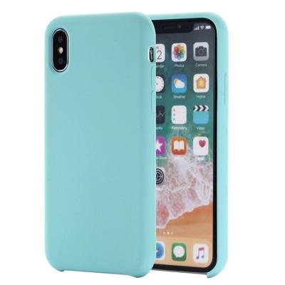 Vier hoeken volledige dekking vloeibare silicone beschermende case terug cover voor iPhone XS Max 6 5 inch (baby blauw)
