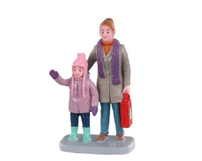 Christmas market shoppers kerstfiguur LEMAX - Lemax