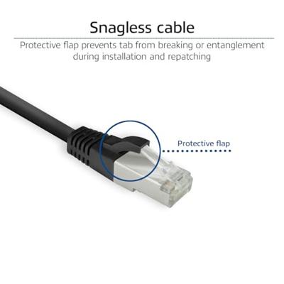 ACT FB8151 LSZH U/FTP CAT8 Datacenter Slimline Patchkabel Snagless | RJ45-connectoren | Zwart | 1,5 meter