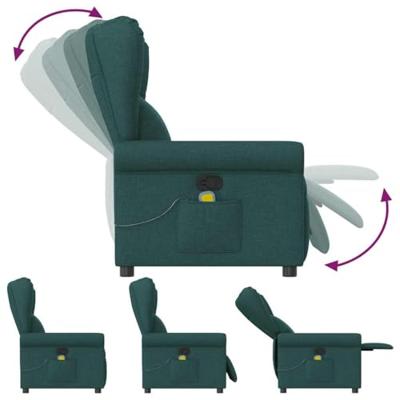 Massagestoel verstelbaar stof donkergroen Massagestoel verstelbaar stof donkergroen