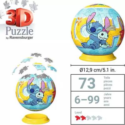 Ravensburger Disney Stitch 3D-puzzelbal - 72 stukjes - thumbnail
