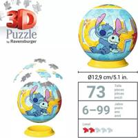 Ravensburger 3d puzzelbal stitch en pop, 54st. - thumbnail
