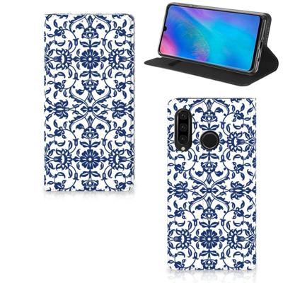 Huawei P30 Lite New Edition Smart Cover Flower Blue Huawei P30 Lite New Edition Smart Cover Flower Blue