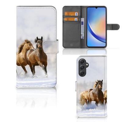Samsung Galaxy A24 4G | Telefoonhoesje | Met pasjeshouder | Paarden Samsung Galaxy A24 4G | Telefoonhoesje | Met pasjeshouder | Paarden