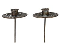 Kandelaar op pin metaal Ø8.5x18.5cm - thumbnail