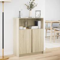 Dressoir met LED 77x34x100 cm bewerkt hout sonoma eikenkleurig - thumbnail