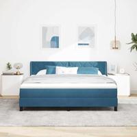 Boxspringbed met Matras Zwart 100x200 cm Fluweel Donkerblauw - thumbnail