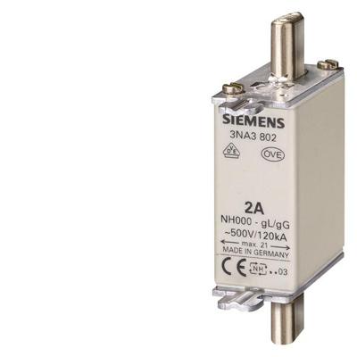 Siemens 3NA3801 Zekeringsinzetstuk Afmeting zekering : 000 6 A 500 V/AC, 250 V/DC 3 stuk(s)