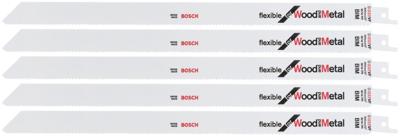 Bosch Accessories 2608656022 Reciprozaagblad S 1222 VF, Flexible for Wood and Metal, verpakking van 5 stuks Zaagbladlengte 300 mm 5 stuk(s)