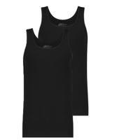 2-Pack Basics Heren singlet - 32324 - Biologisch katoenen heren onderhemd / hemd heren - M - Zwart - M - M - M - M - M - M - M - M - M - M - thumbnail