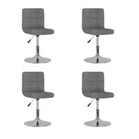 Eetkamerstoelen 4 st draaibaar stof lichtgrijs - thumbnail