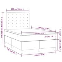 Boxspring met matras stof taupe 120x190 cm - thumbnail