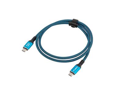 Lanberg CA-CMCM-44CU-0005-BK USB-kabel USB4 Gen 2x2 0,5 m USB C Zwart, Blauw