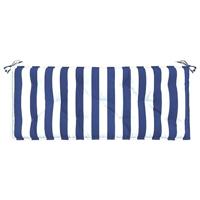 VidaXL Tuinbankkussen gestreept 120x50x7 cm stof wit en blauw - thumbnail