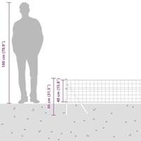 VidaXL Hek met paal grijs 0,4 x 25 m staal en pvc - thumbnail