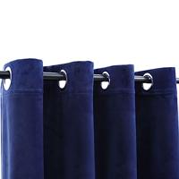 VidaXL Gordijn verduisterend met ringen 2 st 140x245 cm fluweel blauw - thumbnail
