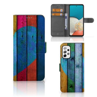 Samsung Galaxy A73 5G | Book Style Case | Wood Heart - Cadeau voor je Vriend