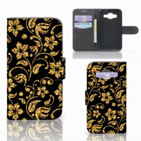 Samsung Galaxy Core Prime Hoesje Gouden Bloemen - thumbnail