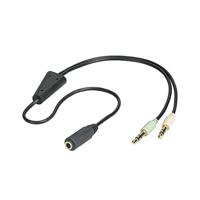 Audio Adapter - microconnect - 2x3.5mm-3.5mm - M/F - 0.4m - Zwart - thumbnail