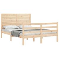 Bedframe met hoofdbord massief hout - thumbnail